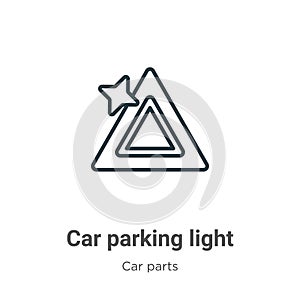 Car parking light outline vector icon. Thin line black car parking light icon, flat vector simple element illustration from