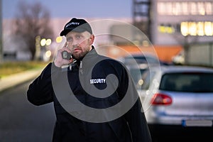 Car Parking Security Guard Officer Standing