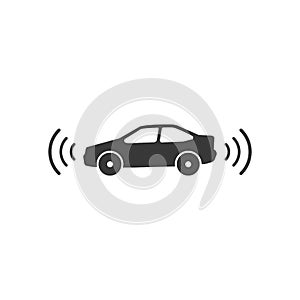 Car parking sensor icon, rear or front road view, backup camera, assist highway safety photo