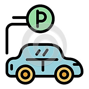 Car parking space icon vector flat