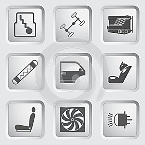 Car part and service icons set 3.