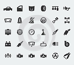 Car parts large icons