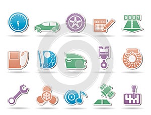 Car parts, services and characteristics icons photo