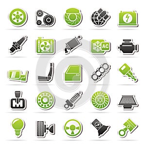 Car parts and services icons