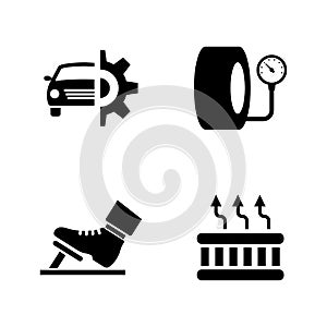 Car parts. Simple Related Vector Icons
