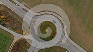 Car passing roundabout