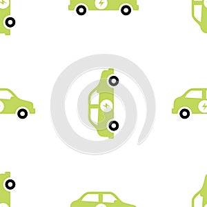 Electric car. Cartoon Transportation Background