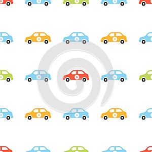 Electric car. Cartoon Transportation Background
