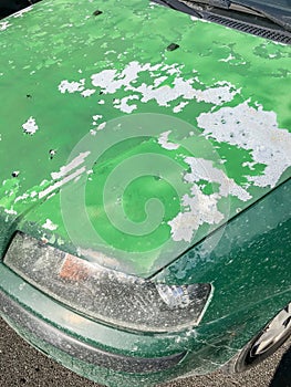 Car with peeling paint