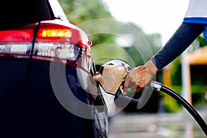 car at the petrol station with your own hands. for a streamlined journey in driving on the way travel