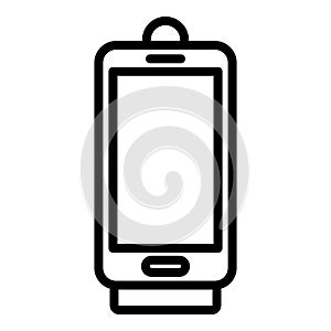 Car phone holder icon, outline style