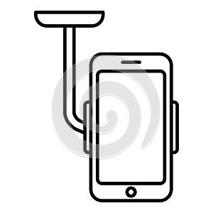 Car phone holder icon, outline style