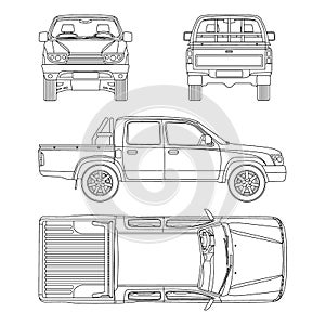 Car pickup truck vector illustration