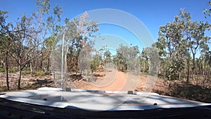 Car point of view driving in Kakadu National Park Northern Territory of Australia