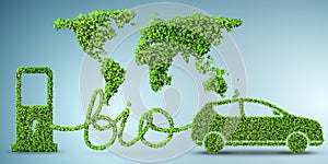 The car powered by biofuel - 3d rendering