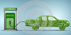 The car powered by biofuel - 3d rendering