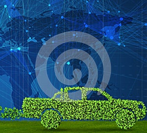 Car powered by biofuel - 3d rendering