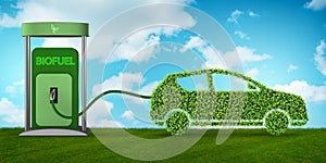 The car powered by biofuel - 3d rendering