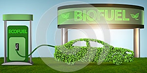 The car powered by biofuel - 3d rendering