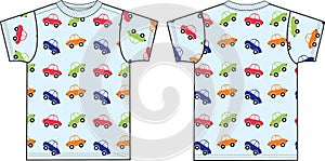 Car print for children fashion industry top tee clothing