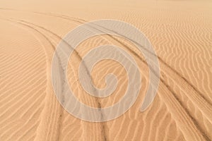 Car prints in sand, Boavista - Cape Verde