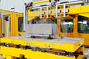 Car production line equipment closeup