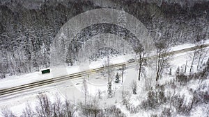 car pulls up to a crosswalk on a slippery winter road, dangerous driving speed