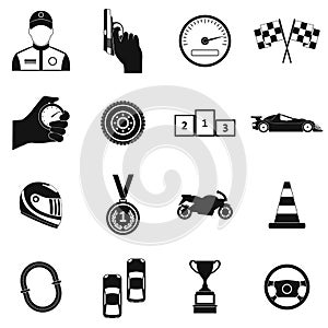Car racing simple icons