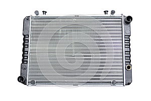 Car radiator isolated over white