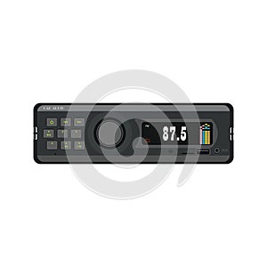 Car radio recorder vector illustration