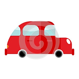 Car red isolated. Transport on white background. Auto in cartoon