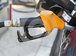 Car refueling on the petrol station