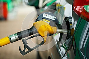 Car refueling on a petrol station