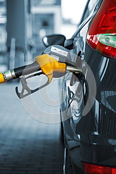 Car refueling on a petrol station