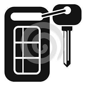 Car remote control key icon simple vector. Smart security