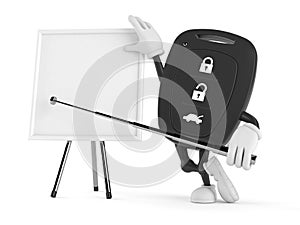 Car remote key character with blank whiteboard