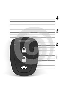 Car remote key on mugshot