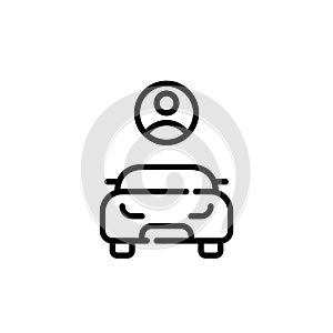 Car rent customer. Pixel perfect icon