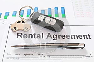 Car rental agreement contract photo