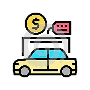 car rental color icon vector illustration sign
