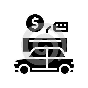 car rental glyph icon vector illustration sign