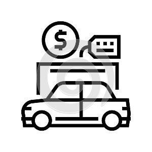 car rental line icon vector illustration sign