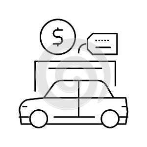 car rental line icon vector illustration sign