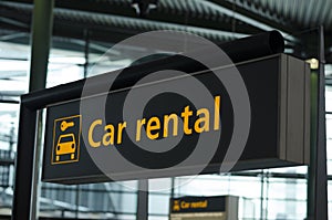 Car rental sign