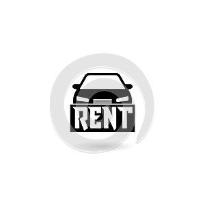 Car rental sign icon with shadow