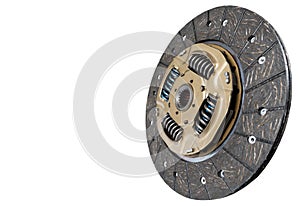 Car repair kit clutch manual gearbox isolated on a white background. Car and truck clutch disk. Sport clutch. Composite clutch dis