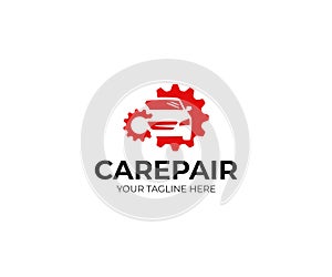 Car repair logo template. Car repairing vector design