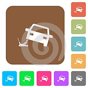 Car repair rounded square flat icons