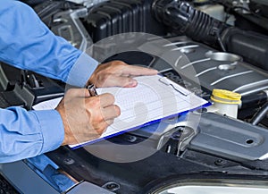 Car repair service, Auto mechanic checking car engine