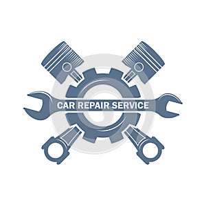 Car repair service monochrome logo